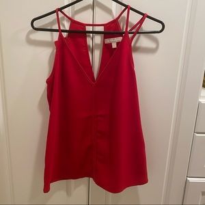 Red strappy tank